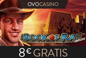 Ovo Casino Werbebanner fuer 8 Euro gratis ohne Einzahlung