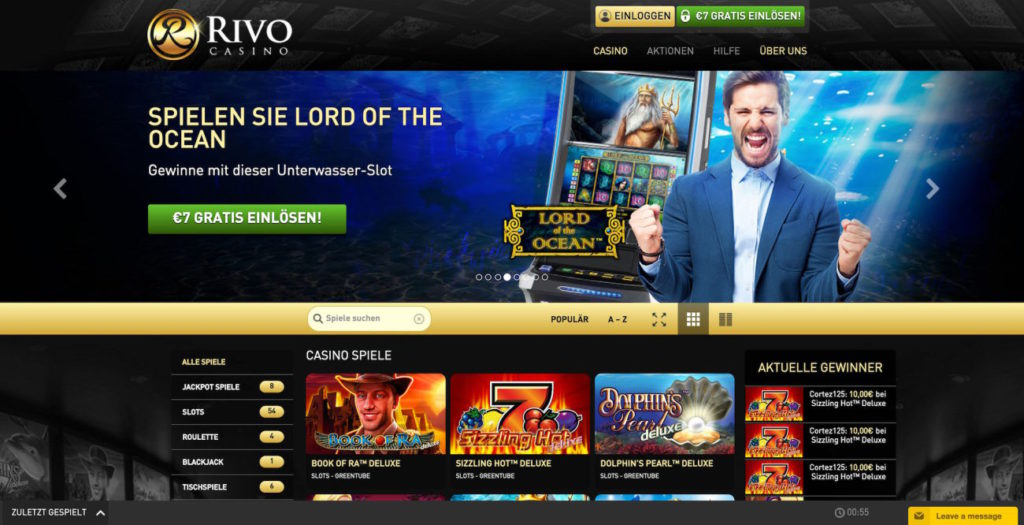 Rivo Casino Webseite Vorschau