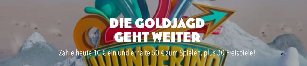 Wunderino Goldjagd mit 50 Euro Gutschein